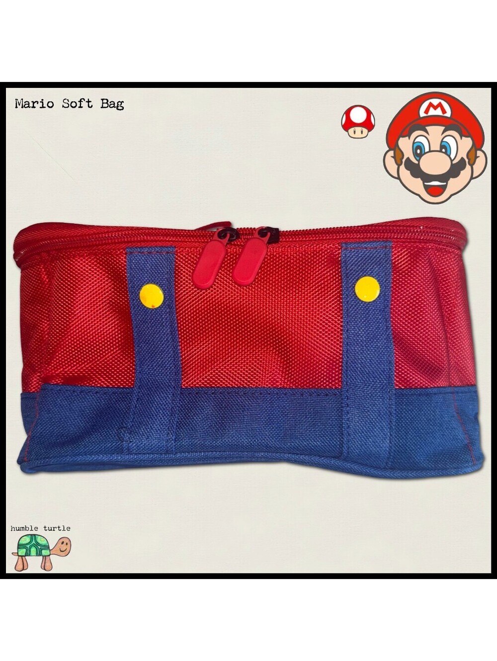 No Brand Nintendo Mario Inspired Soft Bag | Red & Blue Kids Tote | NWOT
